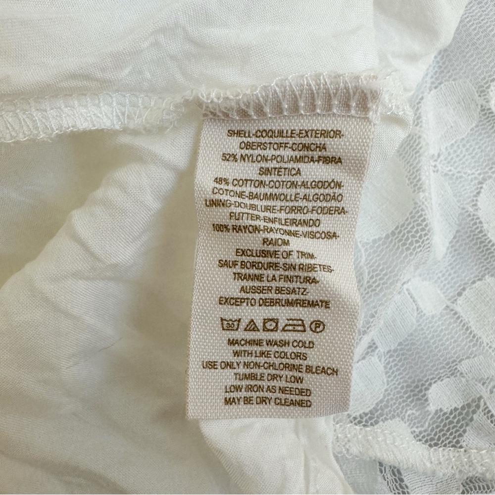 Free People Floral Mesh Lace Dress in Ivory White Cream, Size 0 - Picture 8 of 9